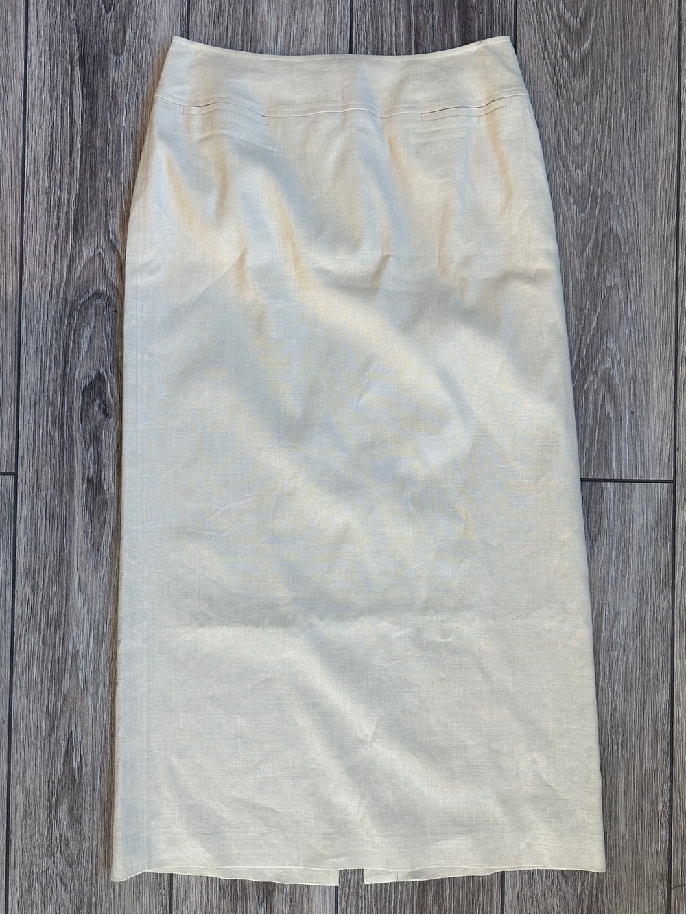 Talbots Linen Lined Tan Pencil Maxi Tailored Skirt - Women's Size 8 Like New